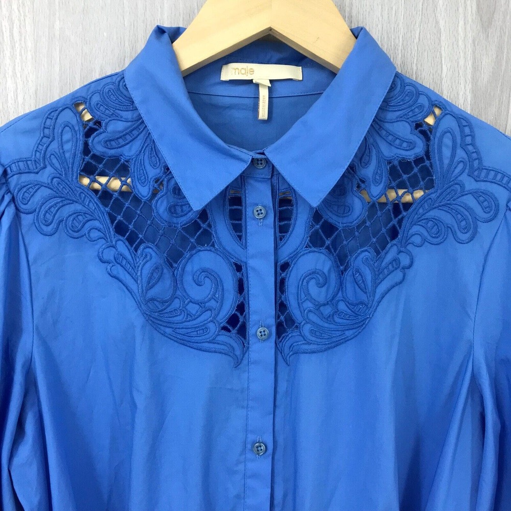Maje Royal Blue Embroidered Mini Dress - Picture 4 of 17